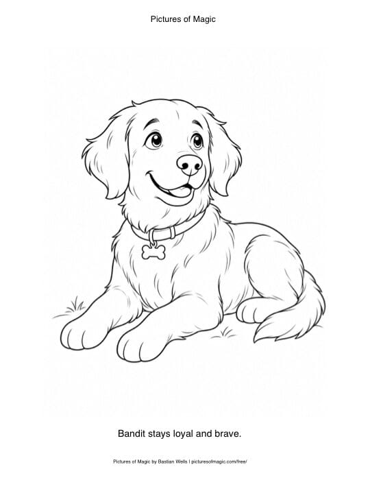 Preview of the Bandit coloring page.